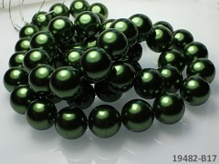 Voskované perly  16mm TMAVĚ ZELENÉ