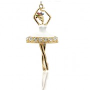 PANENKA s kamínky zlatÝ přívěšek vintage náhrdelník s přívěškem dárek pro ženu