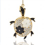 ŽELVA s kamínky LUXUSNÍ Přívěšek zlatý vintage náhrdelník s přívěškem dárek pro ženu