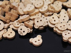Knoflík dřevěný medvídek, 1ks Dřevěné knoflíky MEDVÍDEK, á 1ks nebo 10ks Knoflík dřevěný medvídek, 1ks