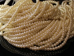 Korálky voskované perly 4mm SMETANA