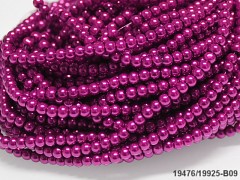 Korálky voskované perly  4mm CYKLÁMOVÉ, šňůra 80cm