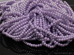 Korálky voskované perly 4mm FIALOVÉ SVĚTLE, šňůra 80cm