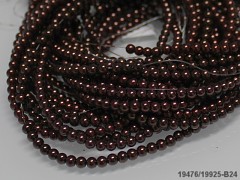 Korálky voskované perly 4mm HNĚDÉ, bal. 30ks