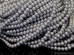 Korálky voskované perly 4mm STŘÍBRNÉ, bal. 30ks