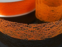 Oranžová stuha dekorační pavučina šerpa 16cm, á 1m