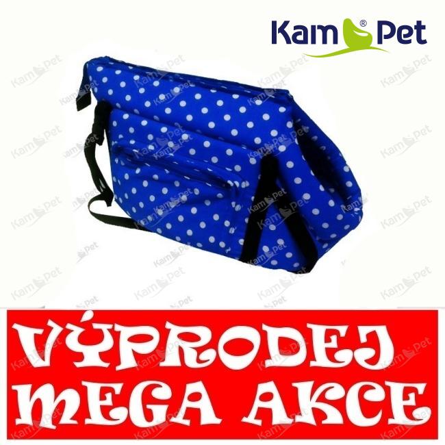 VÝPRODEJ! 40cm taška modrá s puntíky na psa KamPet 100% bavlna