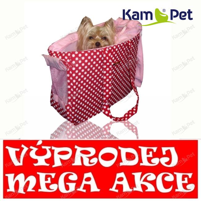 VÝPRODEJ! Luxusní taška červená s puntíky na psa KamPet 100% bavlna