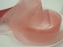 Růžová stuha organzová 25mm organza stužka šifónová růžová, svazek 3m