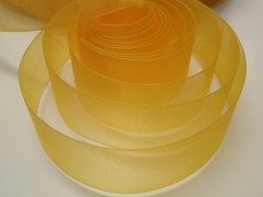 Žlutý stuha organzová 50mm organza stužka šifónová žlutý, svazek 2m