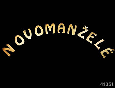 Výseky na svatební girlandu NOVOMANŽELÉ,zlaté 