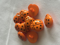 Oranžové knoflíky-beruška, á 1ks nebo balení 10ks  