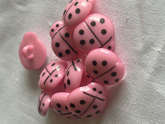 Růžové knoflíky-beruška, á 1ks nebo balení 10ks  