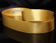 Zlatá stuha atlasová PERLEŤOVÁ luxusní stuha 25mm stužka zlatá