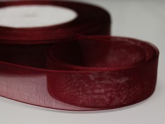 Bordó stuha organzová 20mm organza stužka šifónová bordó, svazek 3m