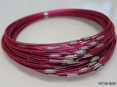 Růžová cyklám obruč na náhrdelník lanko se šroubkem náhrdelník