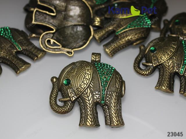 Exklusivní přívěsek bronz obří slon s kamínky