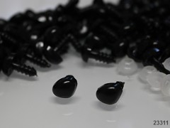 Černé bezpečnostní čumáčky 10mm černé nosy  na výrobu hraček panenek, bal. 5ks