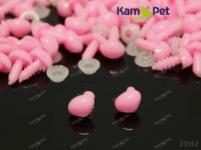 Růžové bezpečnostní čumáčky 10mm růžové nosy na výrobu hraček panenek, bal. 5ks
