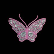 Nažehlovačka motýl PVC růžový