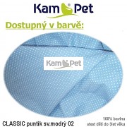 Polohovací spastik 130 KamPet Classic puntík mikro sv.modrý