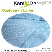 Polohovací spastik 190 KamPet Classic puntík sv.modrý