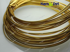 Zlatý bižuterní drát hliníkový drát 1,5mm, á 1m