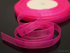 Růžová cyklám stuha organzová 10mm organza stužka magenta, á 1m